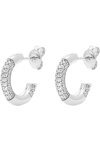 ESPRIT Pave Rhodium Plated Sterling Silver Hoop Earrings with Zircons