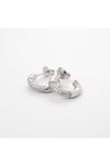 ESPRIT Pave Rhodium Plated Sterling Silver Hoop Earrings with Zircons