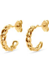 ESPRIT Flat Chain 18ct Gold Plated Sterling Silver Hoop Earrings