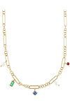 ESPRIT Shapes 18ct Gold Plated Stainless Steel Necklace with Zircons