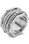 CERRUTI Textured Stainless Steel Ring (No 54)
