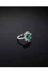 CHIARA FERRAGNI Emerald Rhodium Plated Ring with Zircons (No 12)