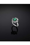 CHIARA FERRAGNI Emerald Rhodium Plated Ring with Zircons (No 16)
