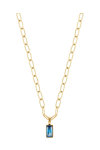 ESPRIT Chunky Color 18ct Gold Plated Stainless Steel Necklace with Zircons