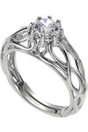 BREEZE Rhodium Plated Sterling Silver Ring with Zircons (One Size)