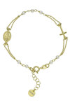 BREEZE Gold Plated Sterling Silver Bracelet with Pearls