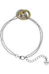 BREEZE Rhodium and Gold Plated Sterling Silver Bracelet with Zircons