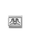 Σύνδεσμος (Link) NOMINATION Hands to Heart από ανοξείδωτο ατσάλι με ασήμι 925