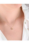 9ct Gold Heart Necklace with Cross by SAVVIDIS