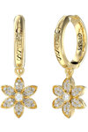 GUESS White Lotus Stainless Steel Earrings with Zircons