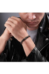 POLICE Wrath Stainless Steel and Leather Bracelet