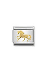 Σύνδεσμος (Link) NOMINATION 'Άλογο' από ανοξείδωτο ατσάλι και χρυσό 18K