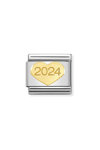 Σύνδεσμος (Link) NOMINATION '2024' από ανοξείδωτο ατσάλι και χρυσό 18K