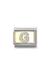 Σύνδεσμος (Link) NOMINATION 'G' από ανοξείδωτο ατσάλι και χρυσό 18K με glitter