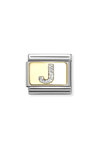 Σύνδεσμος (Link) NOMINATION 'J' από ανοξείδωτο ατσάλι και χρυσό 18K με glitter