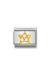 Σύνδεσμος (Link) NOMINATION 'Αστέρι' από ανοξείδωτο ατσάλι και χρυσό 18K με Ζιργκόν