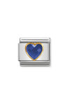 Σύνδεσμος (Link) NOMINATION 'Καρδιά' από ανοξείδωτο ατσάλι και χρυσό 18K με Ζιργκόν