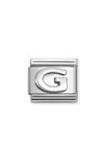 Σύνδεσμος (Link) NOMINATION 'G' από ανοξείδωτο ατσάλι και ασήμι 925