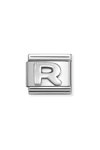 Σύνδεσμος (Link) NOMINATION 'R' από ανοξείδωτο ατσάλι και ασήμι 925