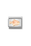 Σύνδεσμος (Link) NOMINATION 'Ψάρι' από ανοξείδωτο ατσάλι και ροζ χρυσό 9K