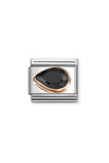 NOMINATION Link 'Droplet' made of Stainless Steel and 9ct Rose Gold with Zircon