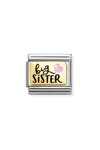 Σύνδεσμος (Link) NOMINATION 'Big Sister' από ανοξείδωτο ατσάλι και χρυσό 18K με σμάλτο