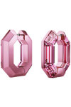 SWAROVSKI Pink Lucent Hoop Earrings octagon shape (Small)