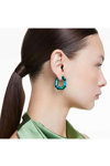 SWAROVSKI Green Lucent Hoop Earrings octagon shape (Small)
