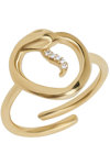 JCOU Snakeheart 14ct Gold-Plated Sterling Silver Ring with Zircons (One Size)