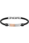 MORELLATO Moody Stainless Steel and Leather Bracelet with Crystals