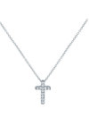 14ct Double Faced White Gold Cross Necklace by SAVVIDIS