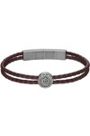 POLICE Crest Stainless Steel and Leather Bracelet