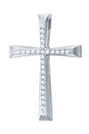 Βαπτιστικός σταυρός διπλής όψης TRIANTOS από λευκόχρυσο 14Κ με ζιργκόν