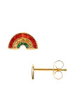 Rainbow 14ct Gold Earrings with Enamel by Ino&Ibo