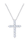 Βαπτιστικός σταυρός κολιέ SAVVIDIS από λευκόχρυσο 18Κ με διαμάντια