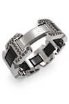 GUESS Montecarlo Stainless Steel Men's Ring with Zircons (No 64)